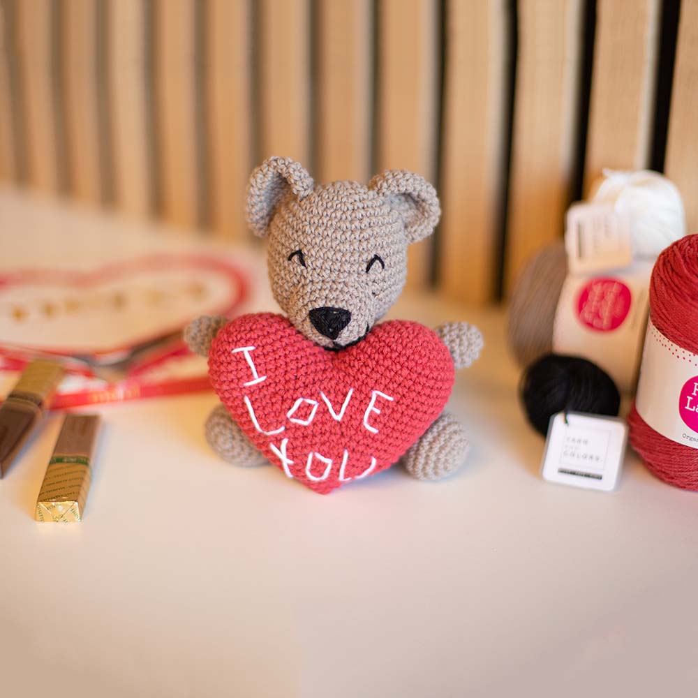 Laag — gemaakt met Haakpatroon Valentijn Beertje 'I Love You' (Digital)