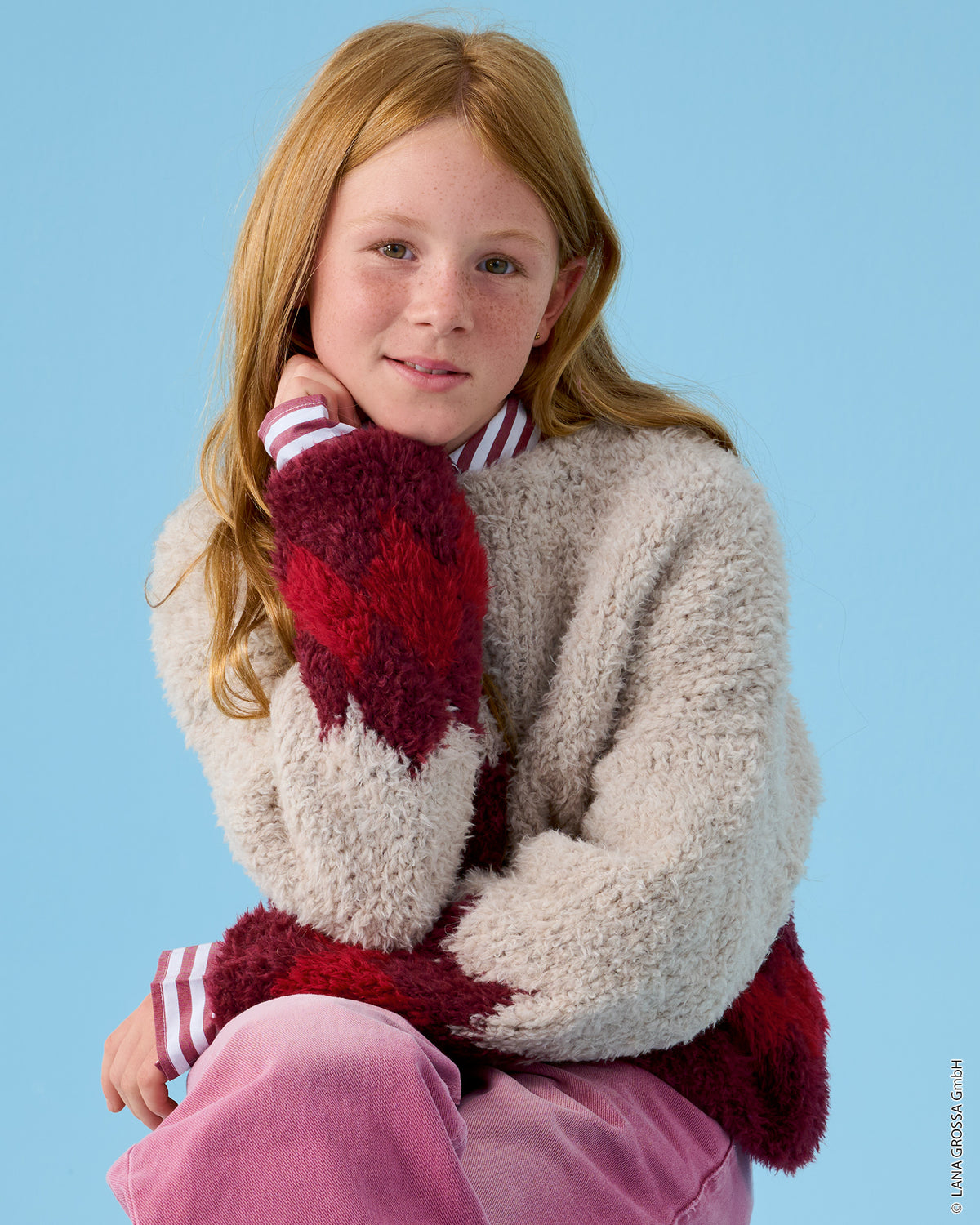 Lana Grossa Kids Nr. 15 model 1 - trui met Pelliccia - sfeerfoto 5