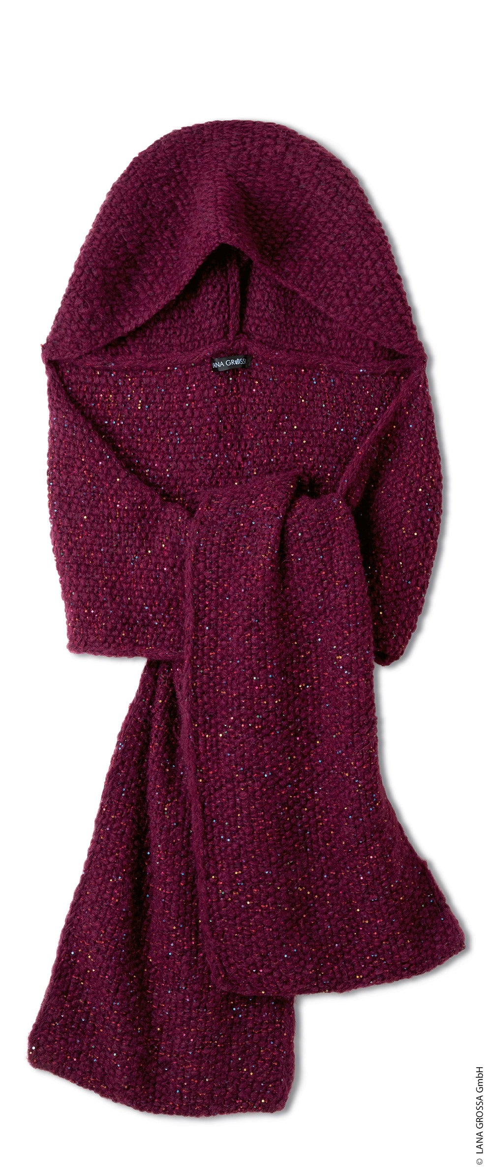 Productfoto van capuchonsjaal gemaakt met Lana Grossa Baby Furry en Glamour - Classici 31 model 55