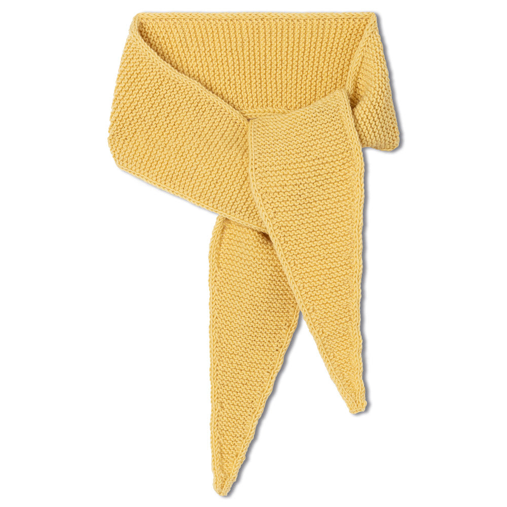 gele gebreide mini-sjaal als stijlvol accessoire - inspiratie voor Lana Grossa Cool Wool 590 Naturel - Lana Grossa Cool Wool 2010 Licht Rozenhout