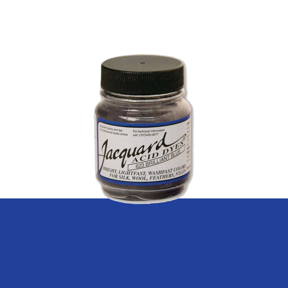 Jacquard Wolverf 623 Brilliant Blue - potje geconcentreerde Acid Dye wolverf in kleur 623 Brilliant Blue