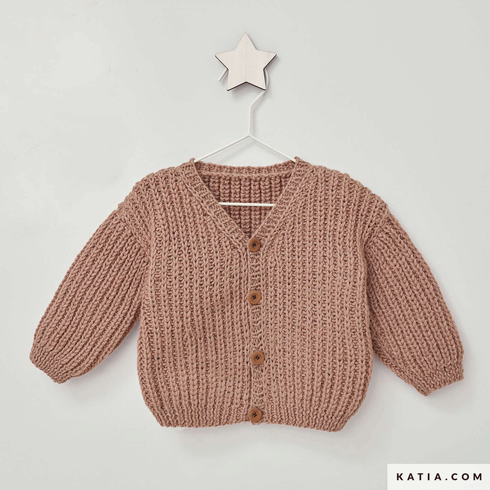 Patroon breien haken baby jas herfst winter katia — gemaakt met Katia Basic Merino (2)