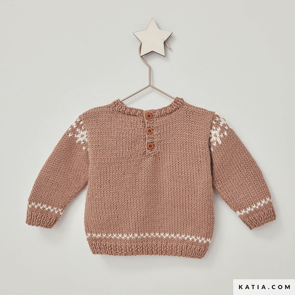 Patroon breien haken baby trui herfst winter katia — gemaakt met Katia Basic Merino 088 (2)