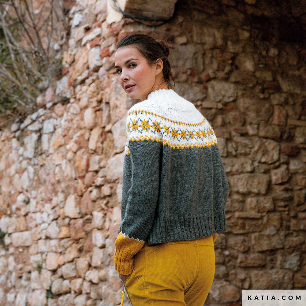 Patroon breien haken dames trui herfst winter katia — gemaakt met Katia Basic Merino 090 (6)