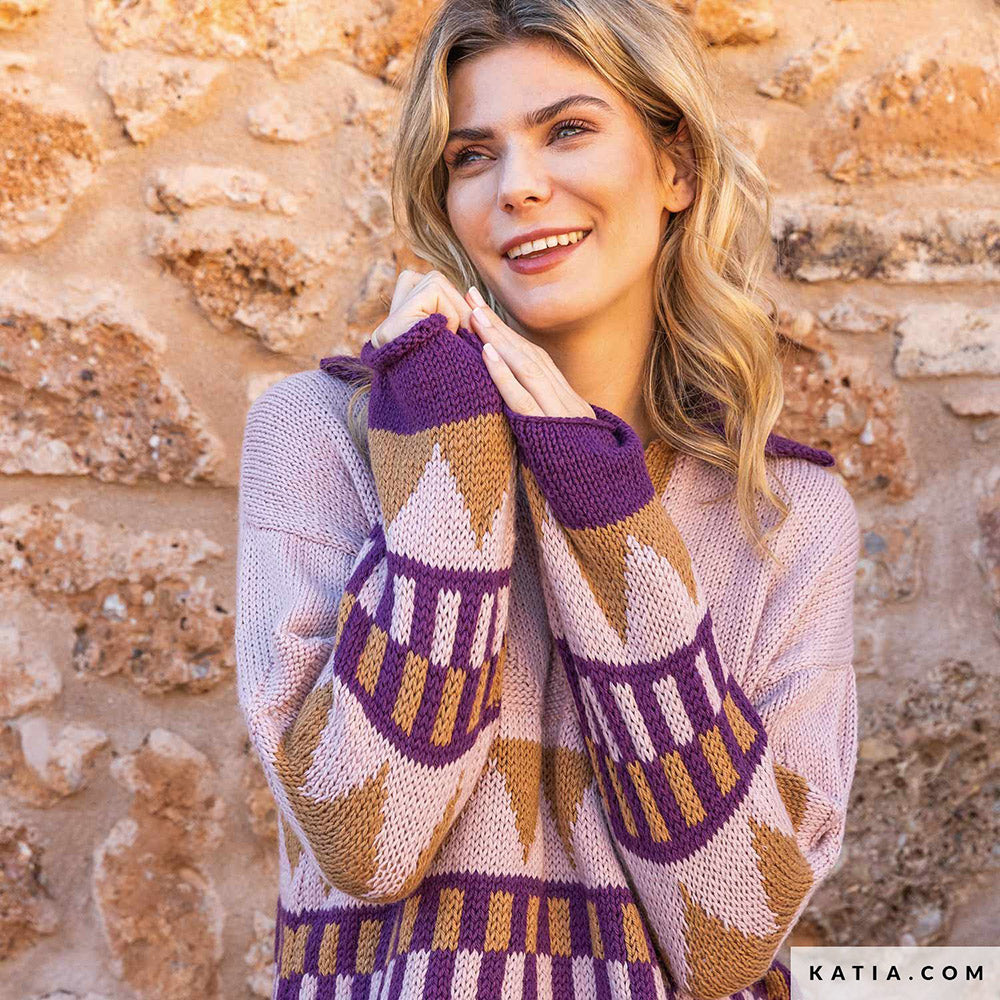 Patroon breien haken dames trui herfst winter katia — gemaakt met Katia Basic Merino 095 (12)