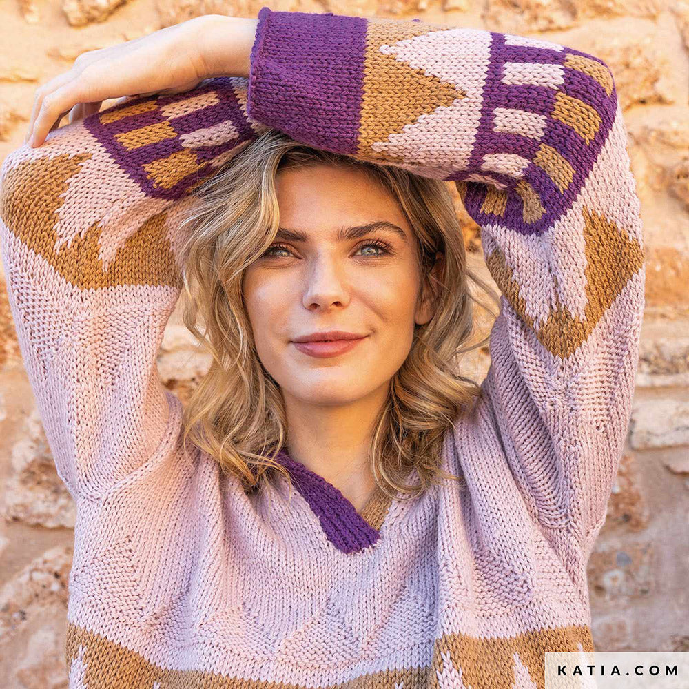 Patroon breien haken dames trui herfst winter katia — gemaakt met Katia Basic Merino 099 (14)