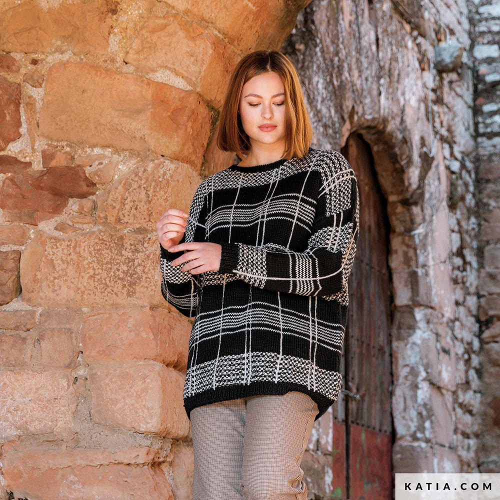 Patroon breien haken dames trui herfst winter katia — gemaakt met Katia Basic Merino 099 (17)
