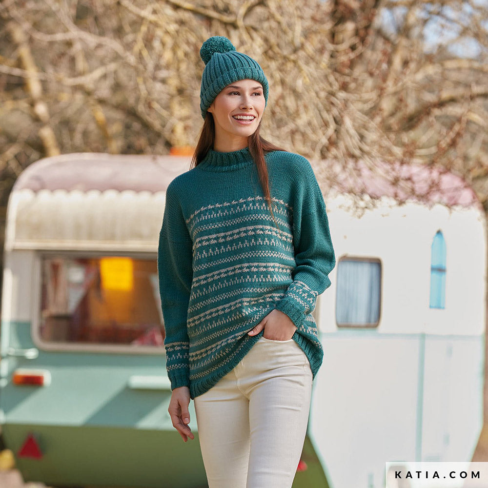 Patroon breien haken dames trui herfst winter katia — gemaakt met Katia Basic Merino (18)