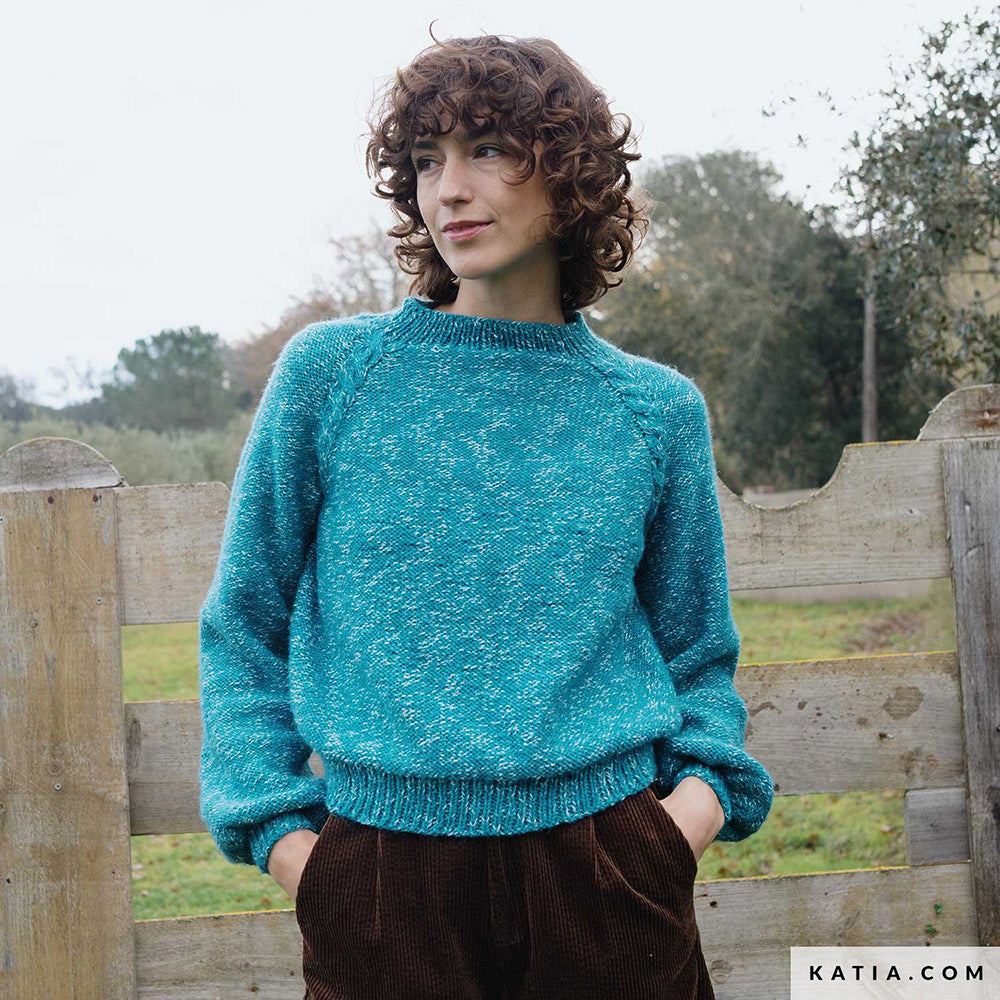 Patroon breien haken dames trui herfst winter katia — gemaakt met Katia Basic Merino Popcorn (7)