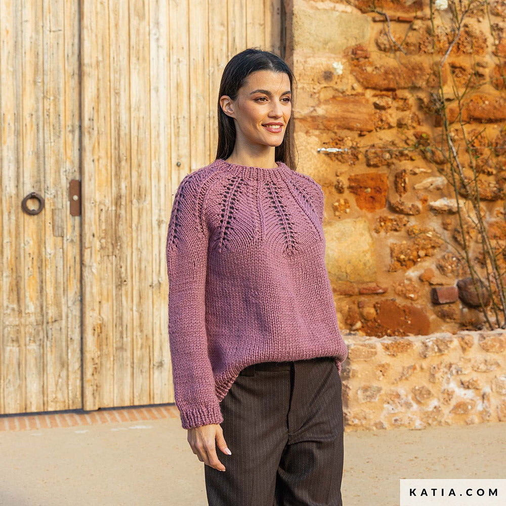 Patroon breien haken dames trui herfst winter katia — gemaakt met Katia Big Merino (6)