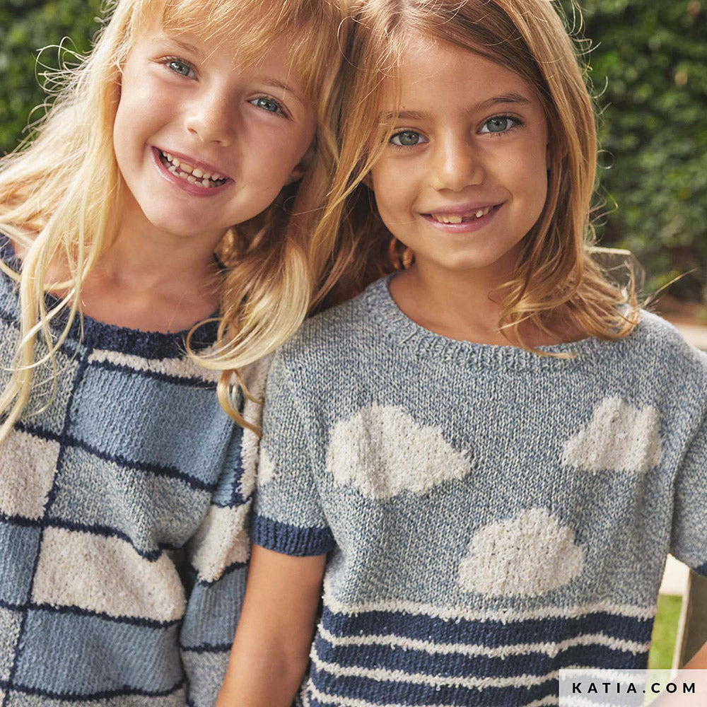Patroon breien haken kinderen shirt lente zomer katia — gemaakt met Katia Blue Jeans II (2)
