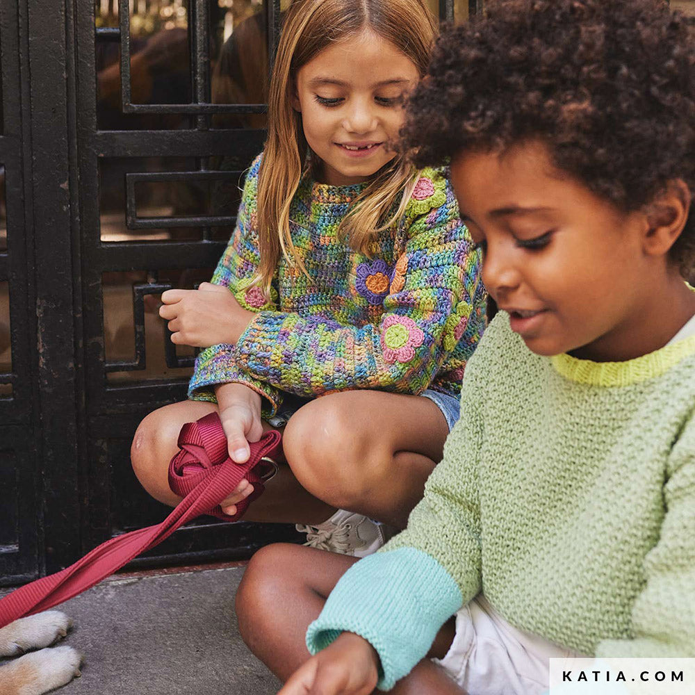 Patroon breien haken kinderen trui lente zomer katia — gemaakt met Katia Bonsai (2)