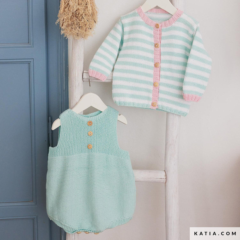 Patroon breien haken baby trui lente zomer katia — gemaakt met Katia Capri 82157 Parelwit (3)