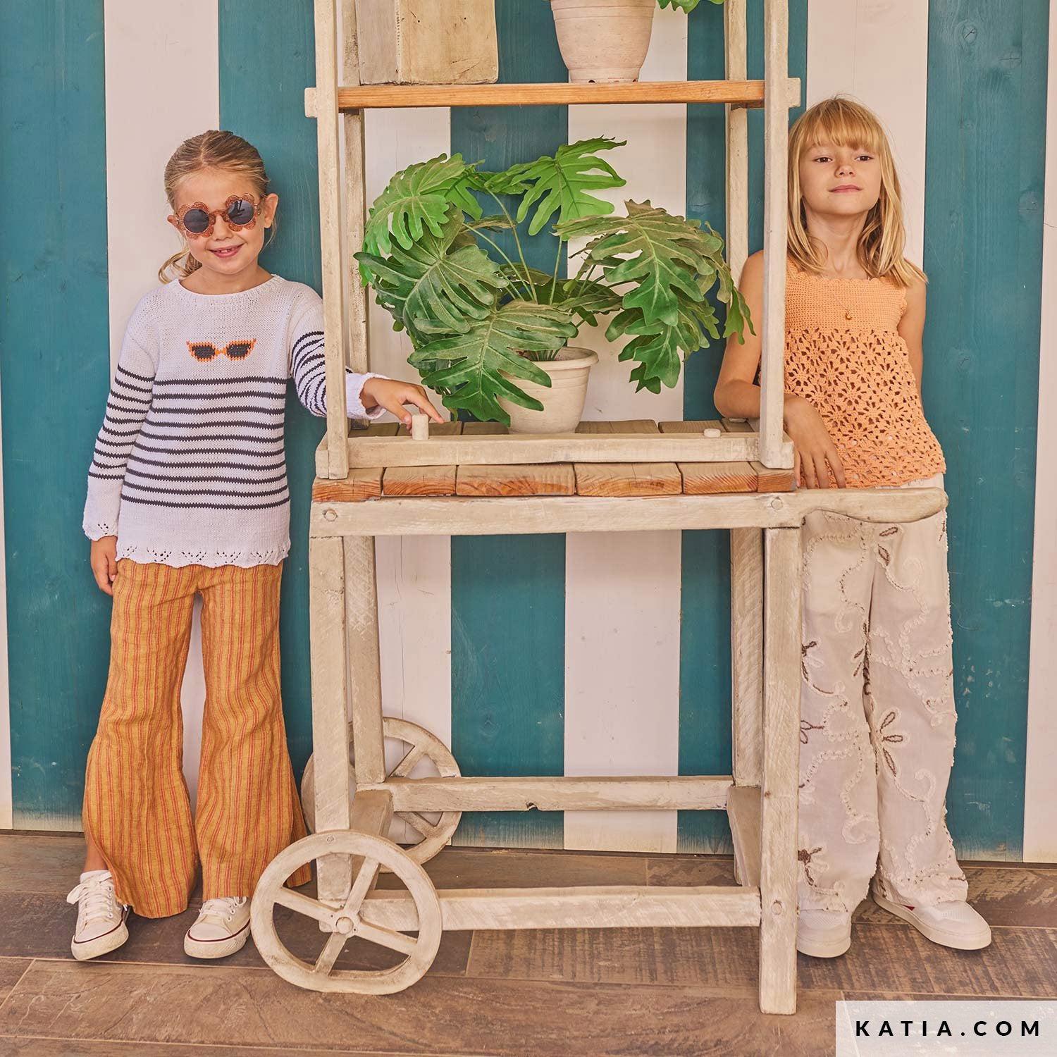 Patroon breien haken kinderen trui lente zomer katia — gemaakt met Katia Capri 82172 Parelachtig paars-Paars (4)