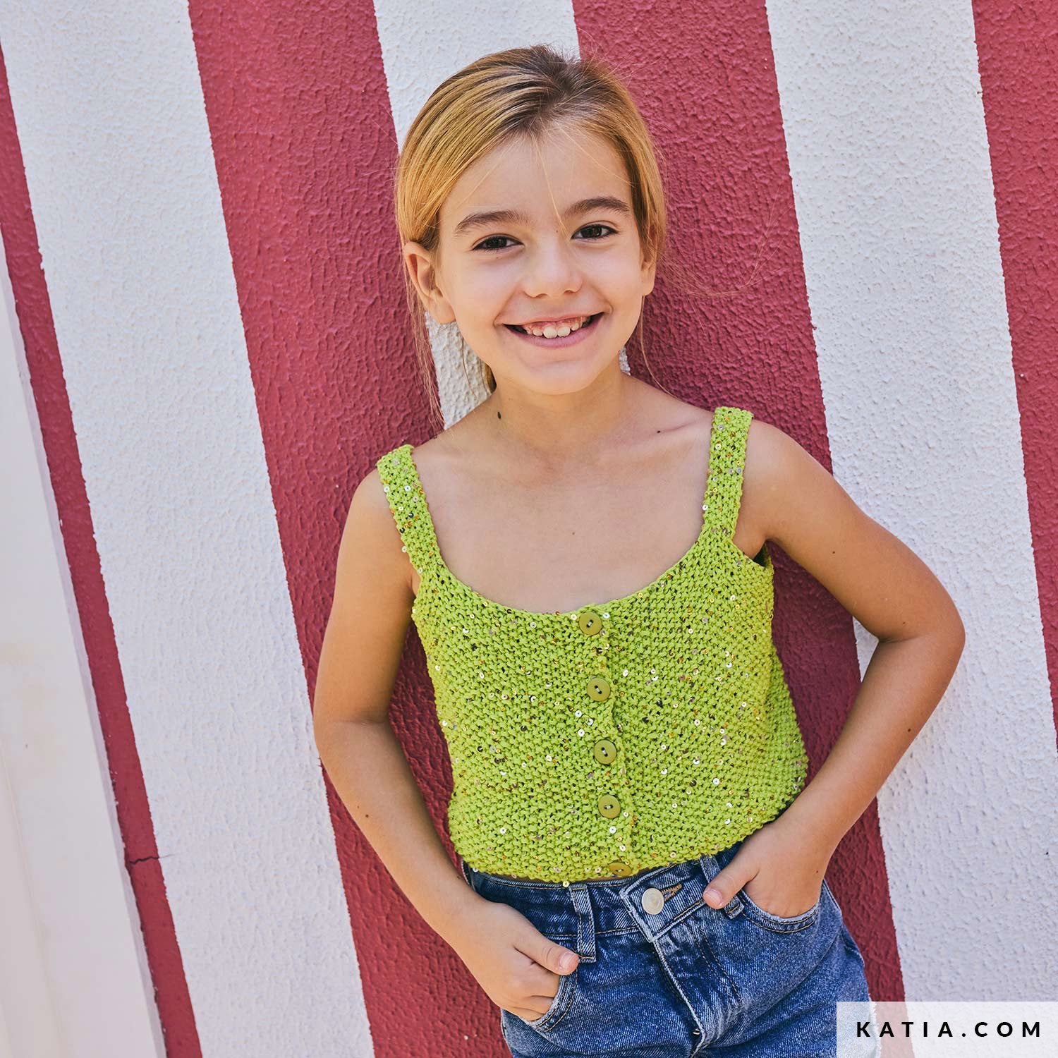 Patroon breien haken kinderen topje lente zomer katia — gemaakt met Katia Cleopatra (7)