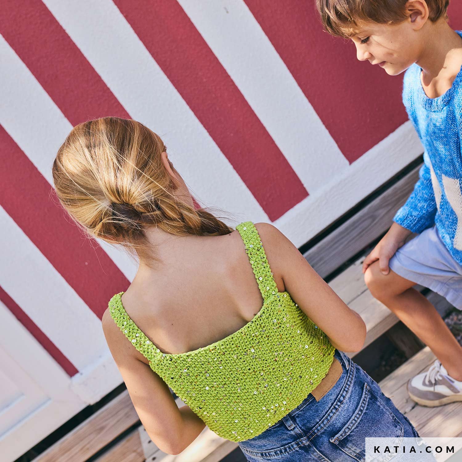 Patroon breien haken kinderen topje lente zomer katia — gemaakt met Katia Cleopatra (2)