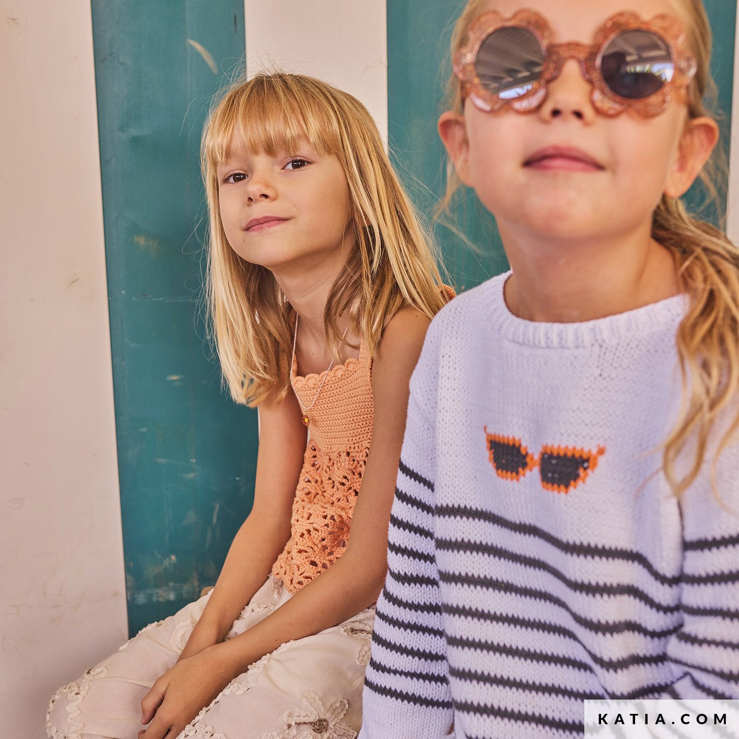 Patroon breien haken kinderen trui lente zomer katia — gemaakt met Katia Cotton 100% (10)