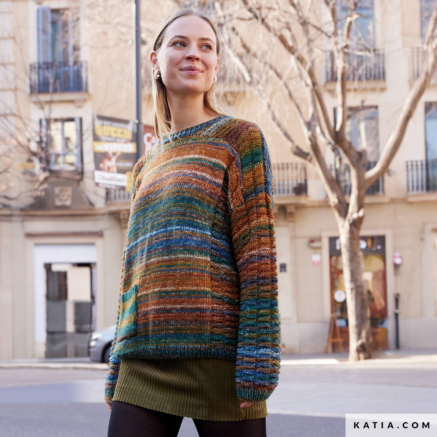 Patroon breien haken dames trui herfst winter katia — gemaakt met Katia Cotton-Merino Paradiso (16)