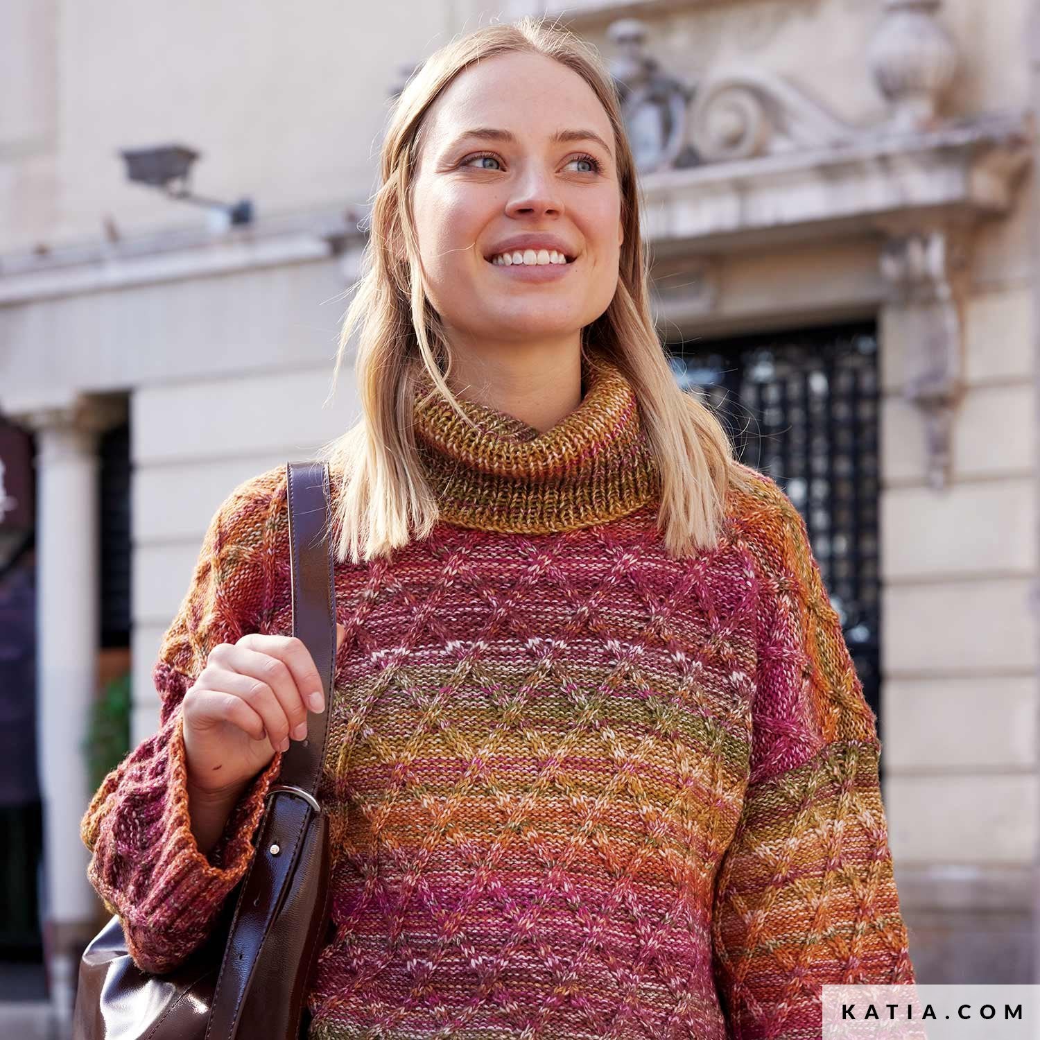 Patroon breien haken dames trui herfst winter katia — gemaakt met Katia Cotton-Merino Paradiso (6)