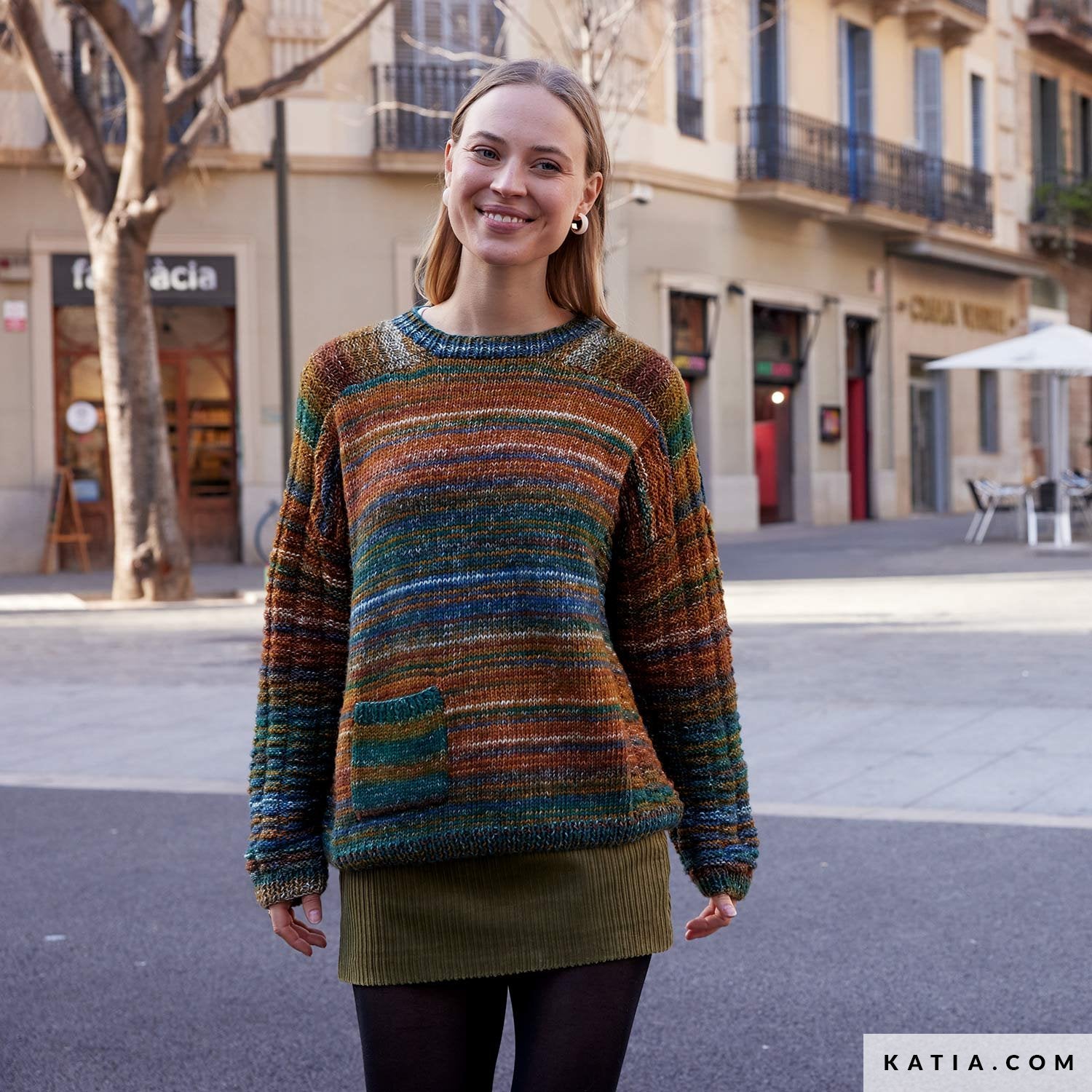 Patroon breien haken dames trui herfst winter katia — gemaakt met Katia Cotton-Merino Paradiso (21)