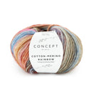 Katia Cotton-Merino Rainbow 501 Bruin-Kauwgom roze-Blauw