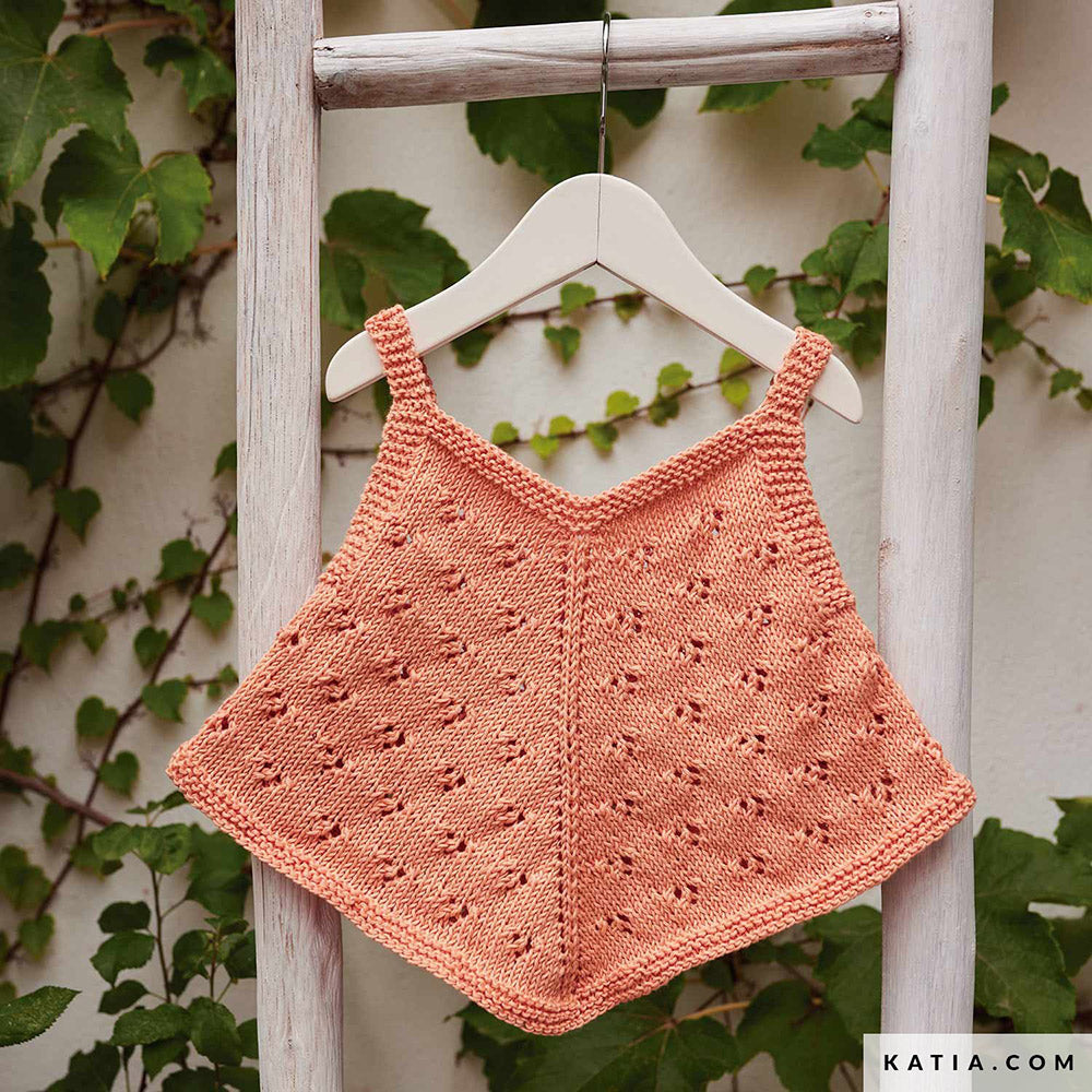 Patroon breien haken baby topje lente zomer katia — gemaakt met Katia Fair Cotton (2)