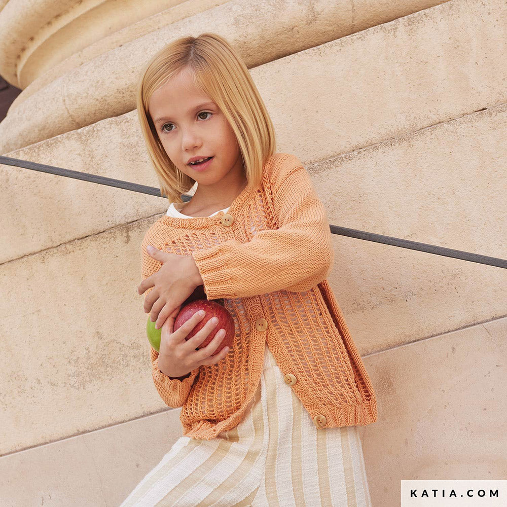 Patroon breien haken kinderen jas lente zomer katia — gemaakt met Katia Fair Cotton (14)