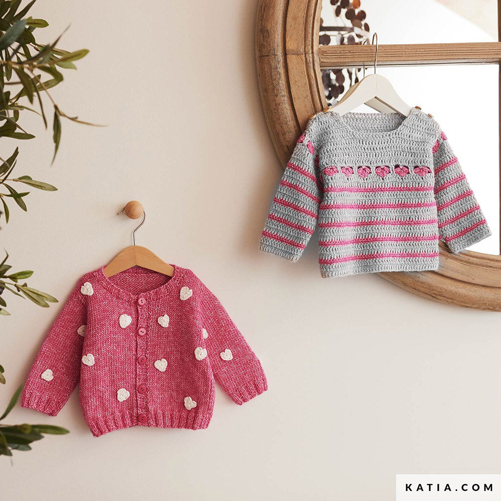 Patroon breien haken baby jas lente zomer katia — gemaakt met Katia Fair Cotton (2)