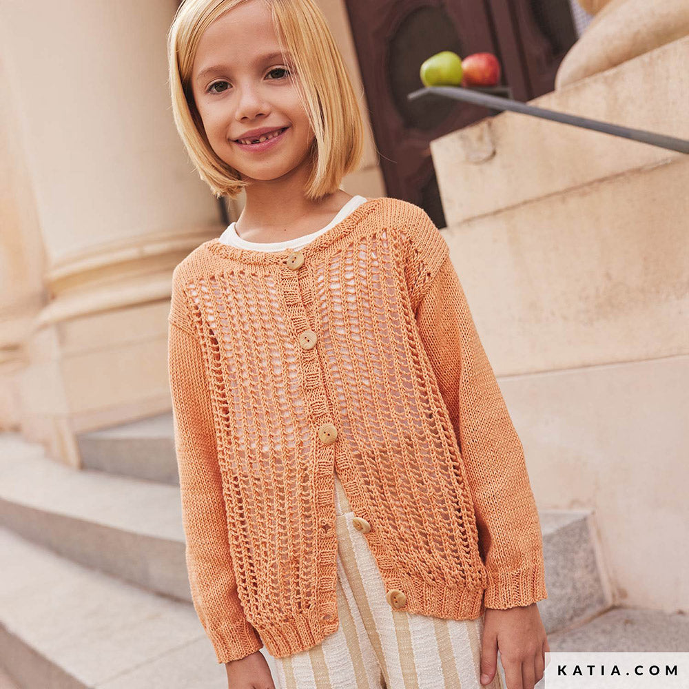Patroon breien haken kinderen jas lente zomer katia — gemaakt met Katia Fair Cotton (16)