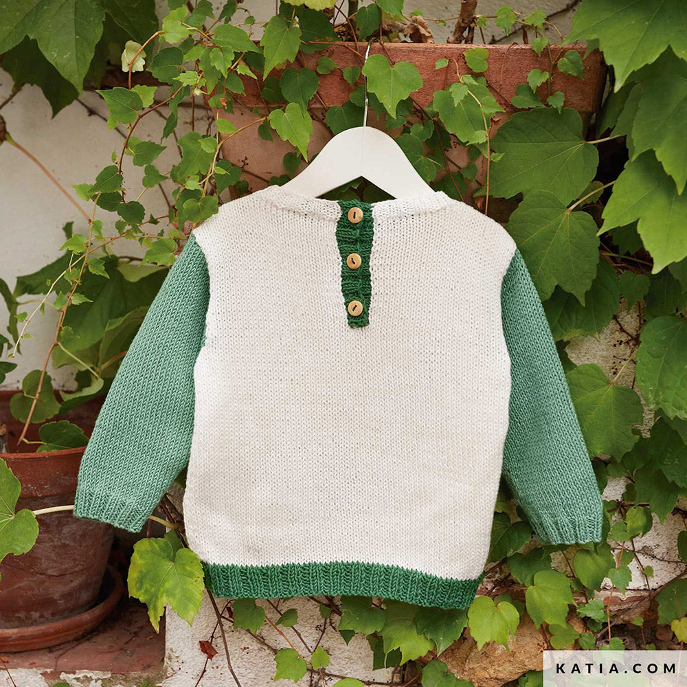 Patroon breien haken baby trui lente zomer katia — gemaakt met Katia Fair Cotton (4)
