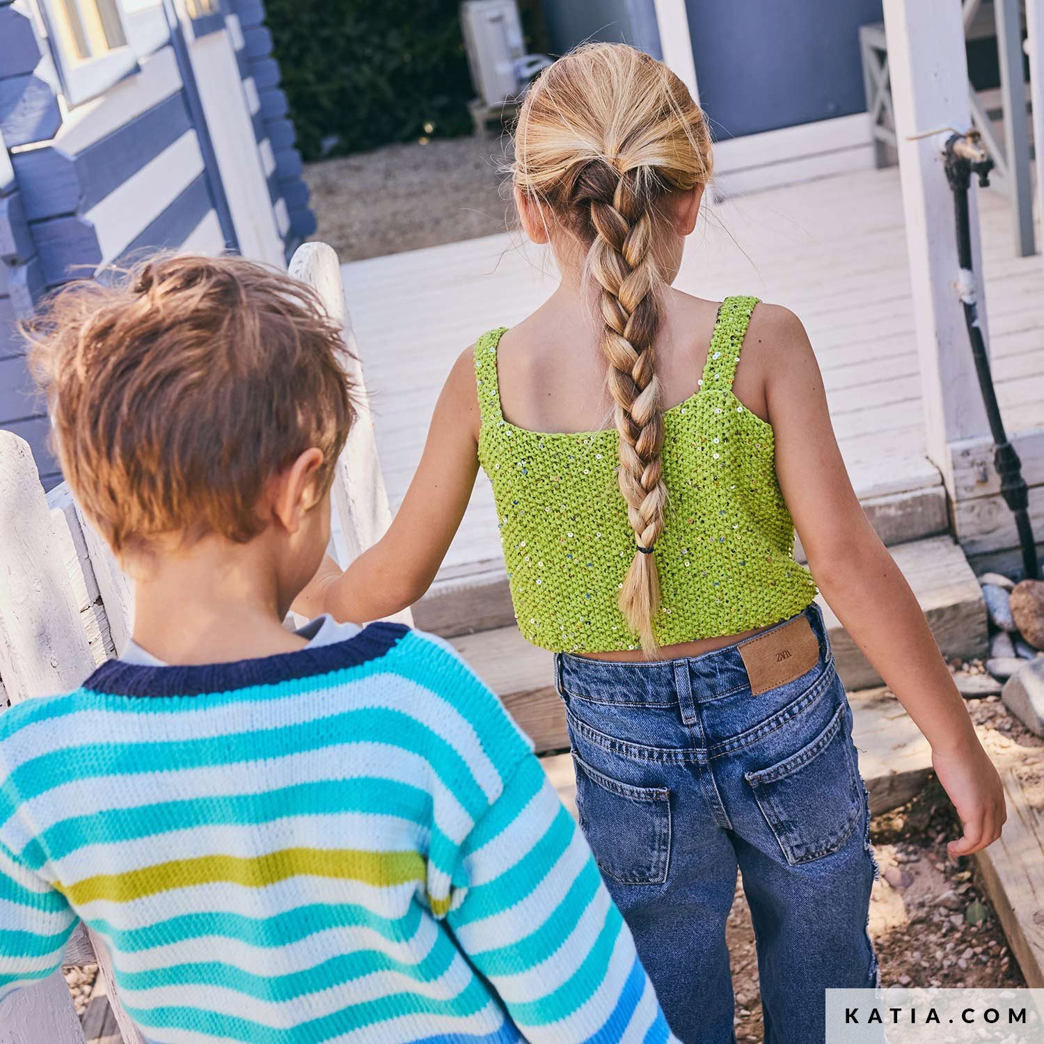 Patroon breien haken kinderen topje lente zomer katia — gemaakt met Katia Fair Cotton