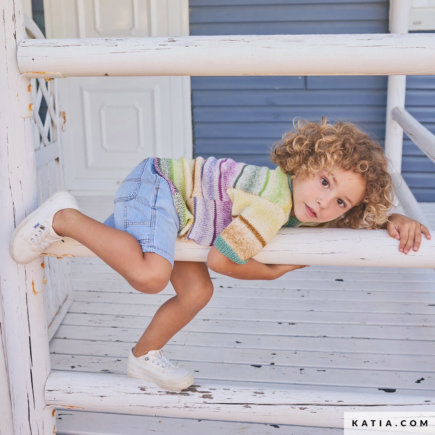 Patroon breien haken kinderen shirt lente zomer katia — gemaakt met Katia Fair Cotton Arlequino (10)
