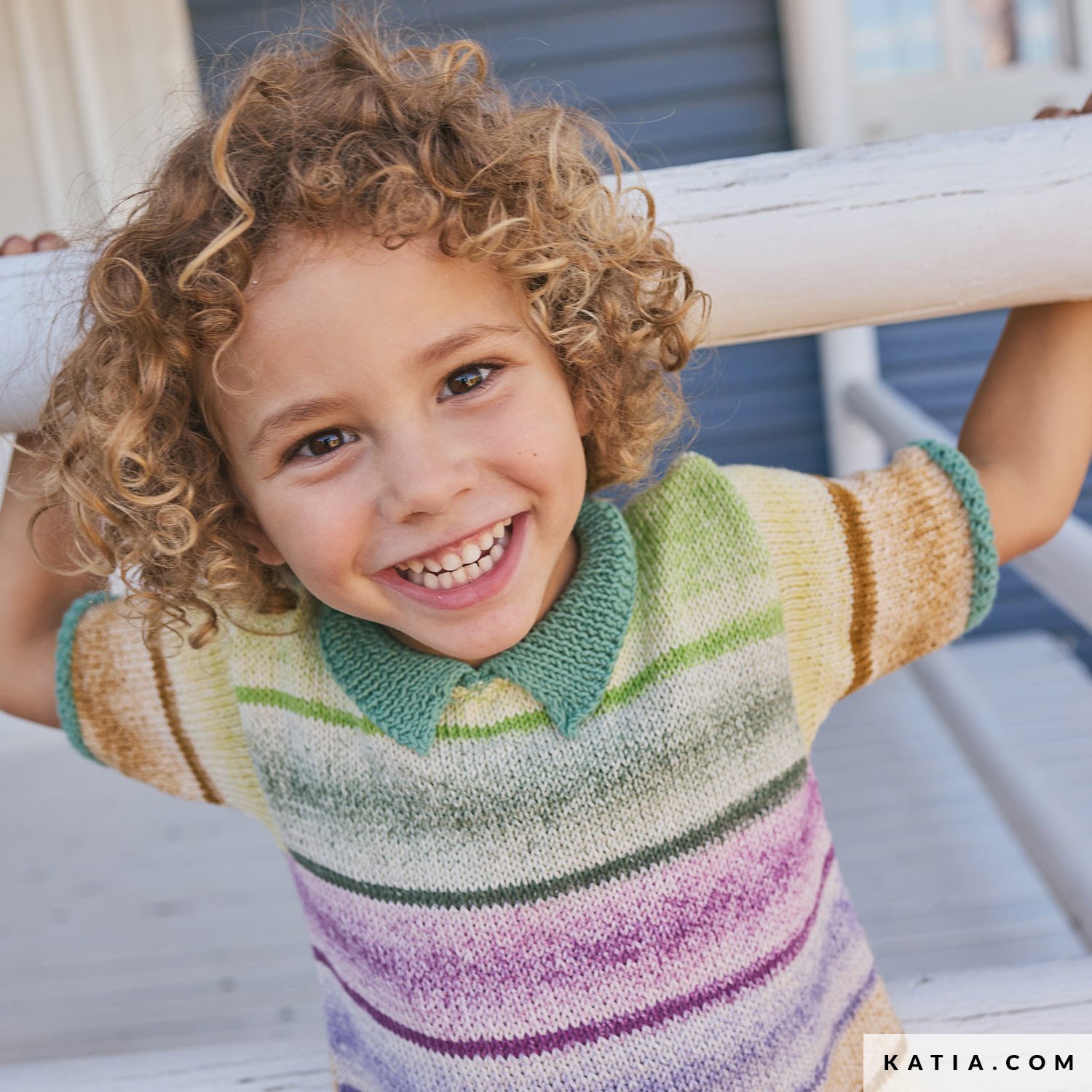 Patroon breien haken kinderen shirt lente zomer katia — gemaakt met Katia Fair Cotton Arlequino (9)