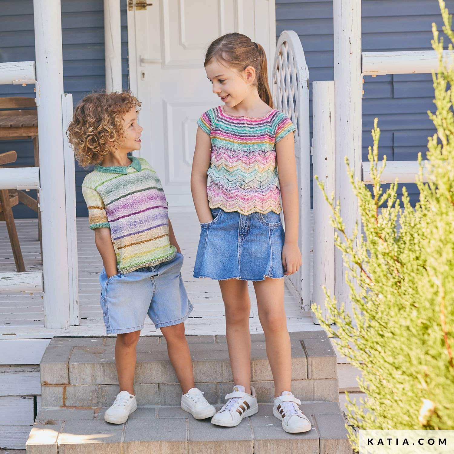 Patroon breien haken kinderen shirt lente zomer katia — gemaakt met Katia Fair Cotton Arlequino (4)