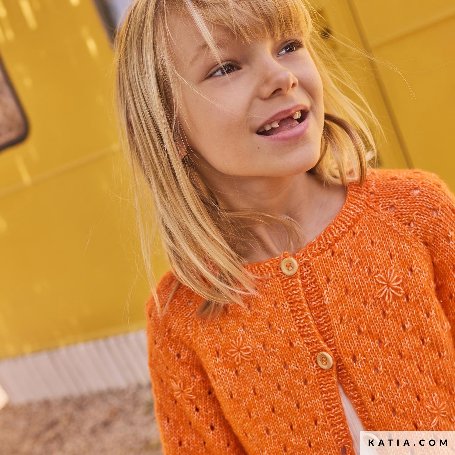 Patroon breien haken kinderen jas lente zomer katia — gemaakt met Katia Kinderen Magazine No.