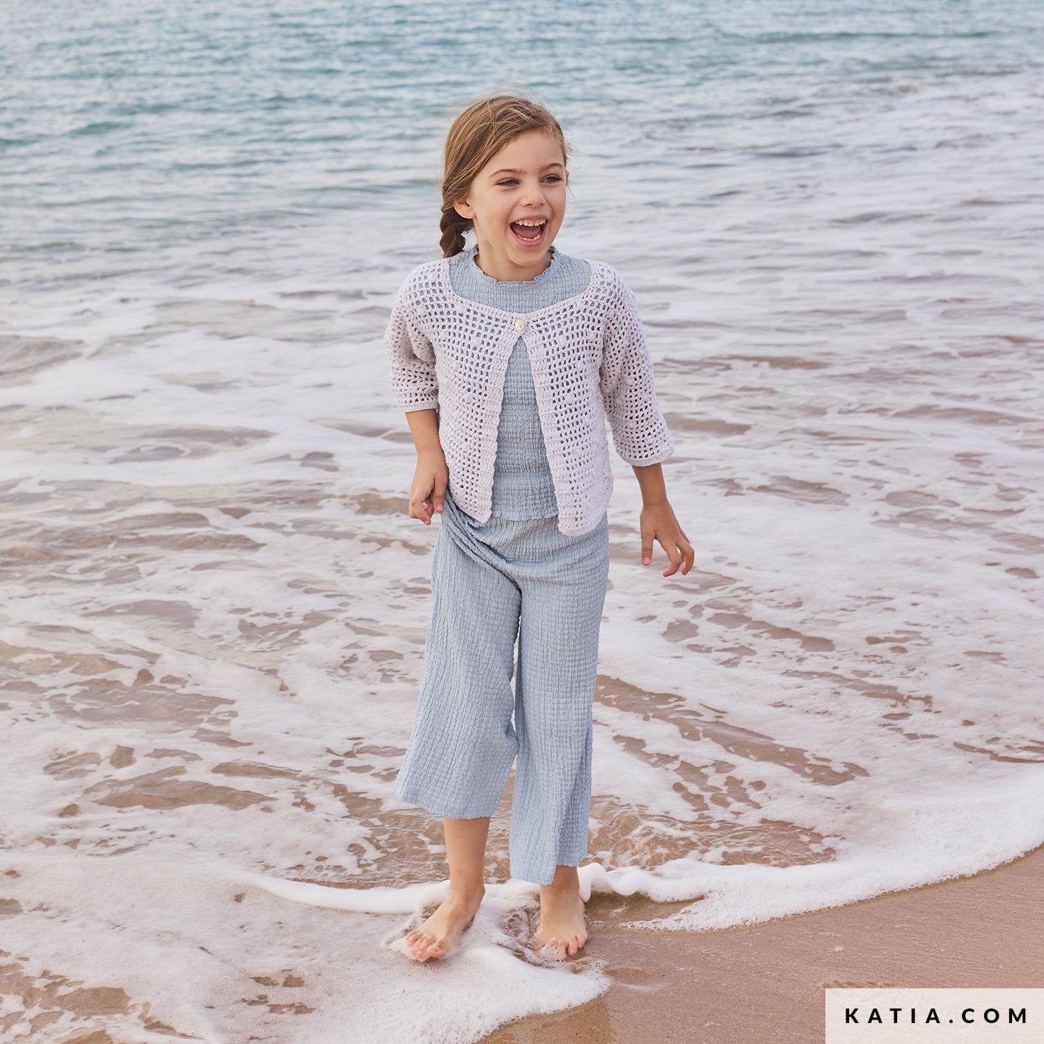 Patroon breien haken kinderen jas lente zomer katia — gemaakt met Katia Kinderen Magazine No. (24)