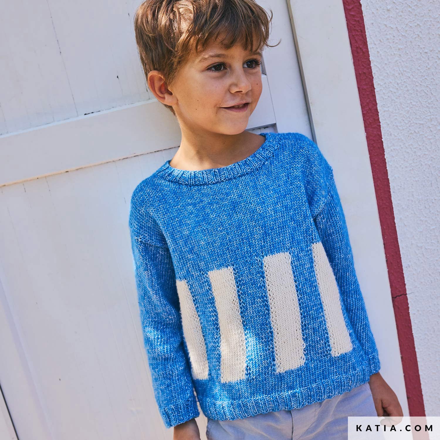 Patroon breien haken kinderen trui lente zomer katia — gemaakt met Katia Kinderen Magazine No. (59)