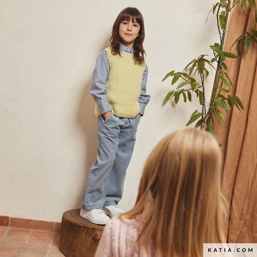 Patroon breien haken kinderen vest herfst winter katia — gemaakt met Katia Merino Aran (3)