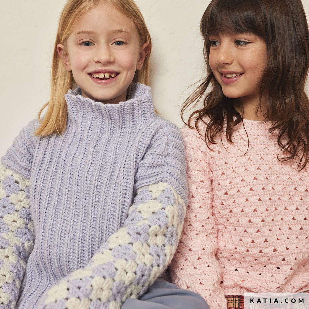 Patroon breien haken kinderen trui herfst winter katia — gemaakt met Katia New Ultrasoft