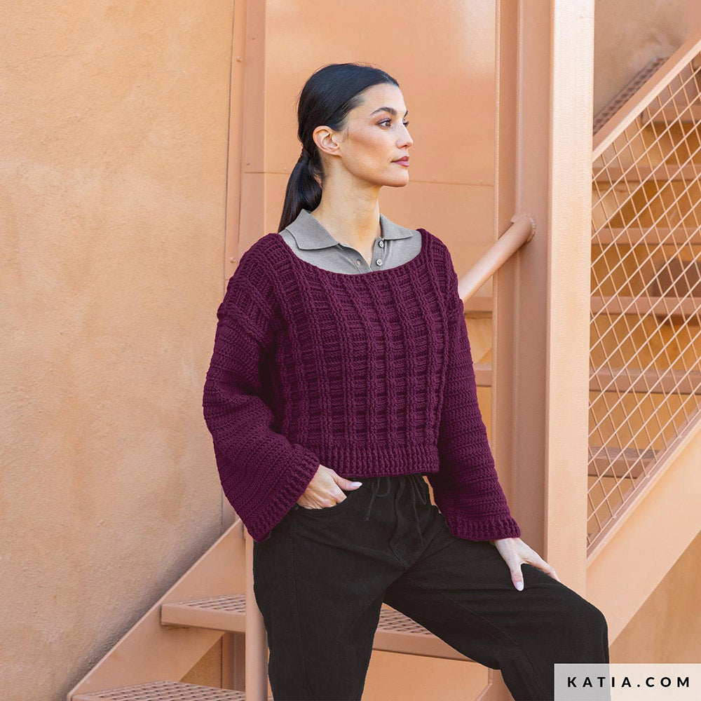 Patroon breien haken dames trui herfst winter katia — gemaakt met Katia New Ultrasoft (14)