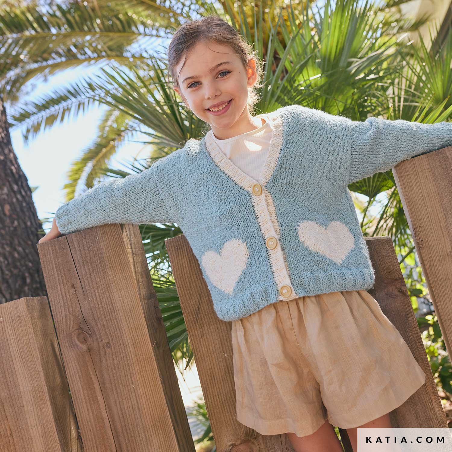 Patroon breien haken kinderen jas lente zomer katia — gemaakt met Katia Onda (9)