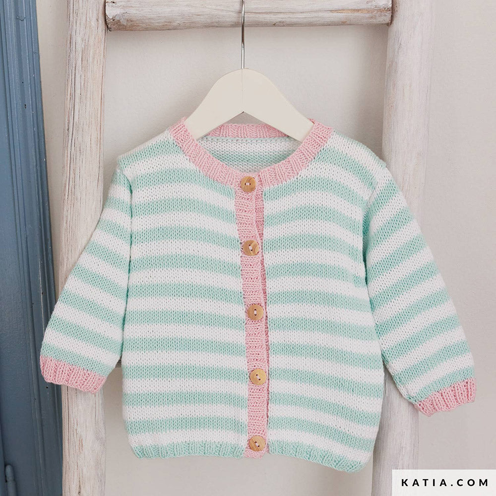 Patroon breien haken baby trui lente zomer katia — gemaakt met Katia Panama (4)