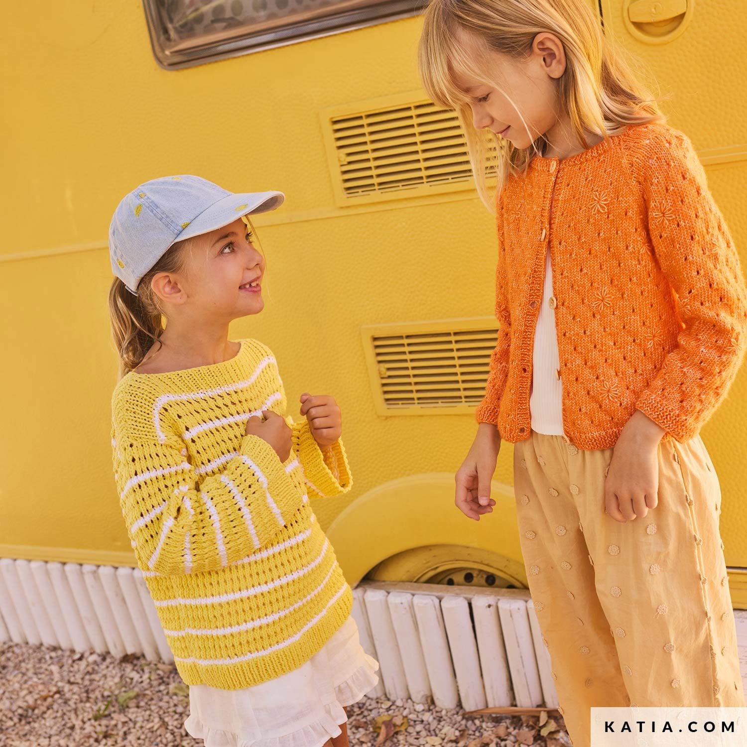 Patroon breien haken kinderen jas lente zomer katia — gemaakt met Katia Puro Cotone (3)