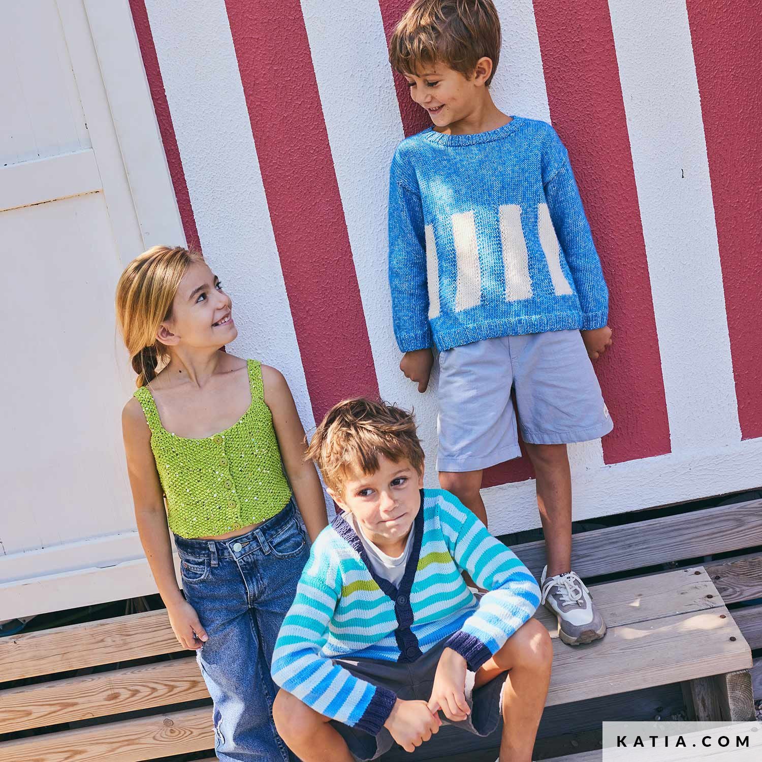 Patroon breien haken kinderen trui lente zomer katia — gemaakt met Katia Puro Cotone (6)