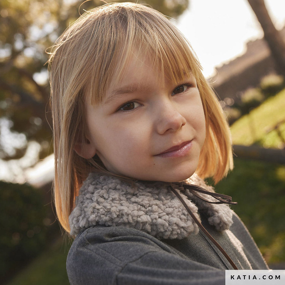 Patroon breien haken kinderen colsjaal herfst winter katia — gemaakt met Katia Sherpa (2)