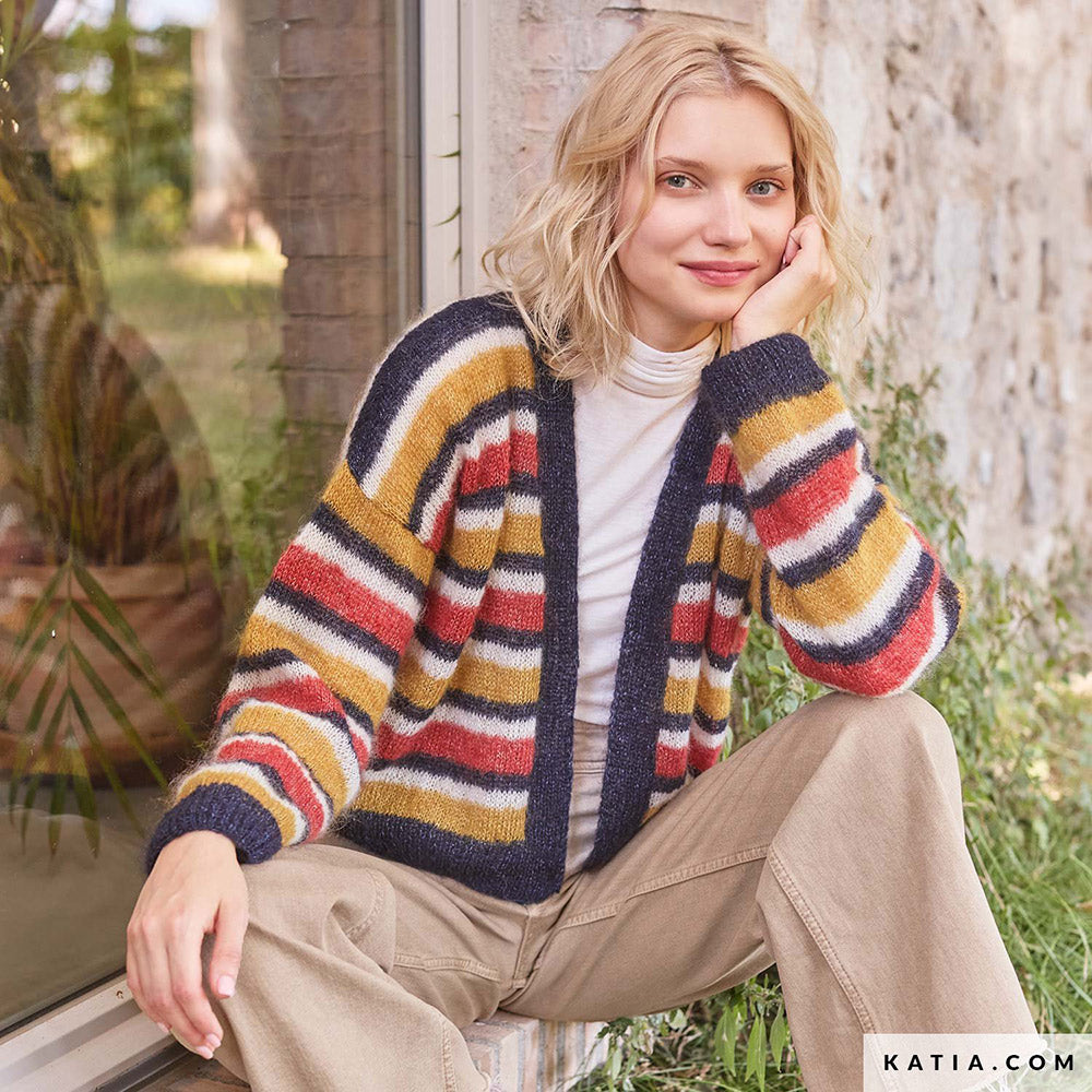 Patroon breien haken dames jas herfst winter katia — gemaakt met Katia Silky Mohair (3)