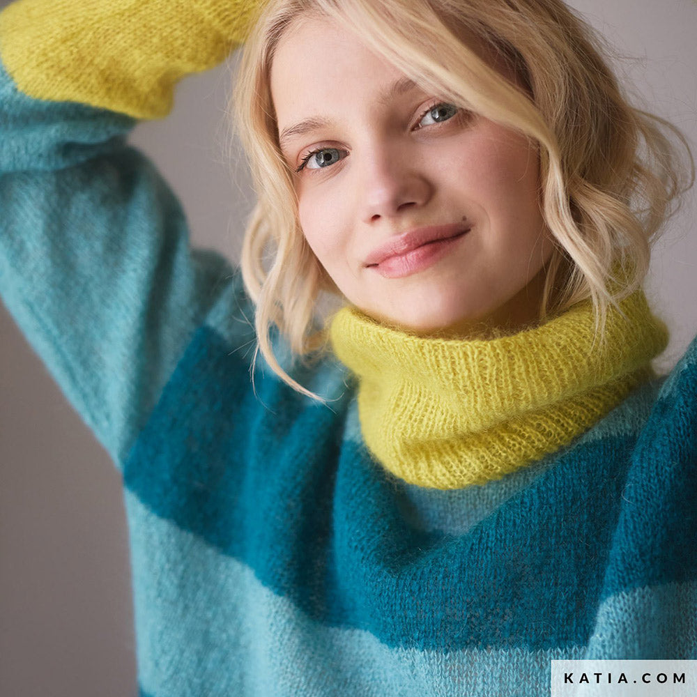 Patroon breien haken dames trui herfst winter katia — gemaakt met Katia Silky Mohair (27)
