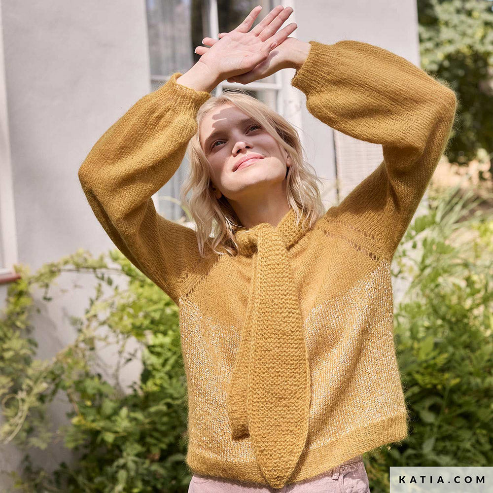 Patroon breien haken dames omslagdoek herfst winter katia — gemaakt met Katia Silky Mohair (5)