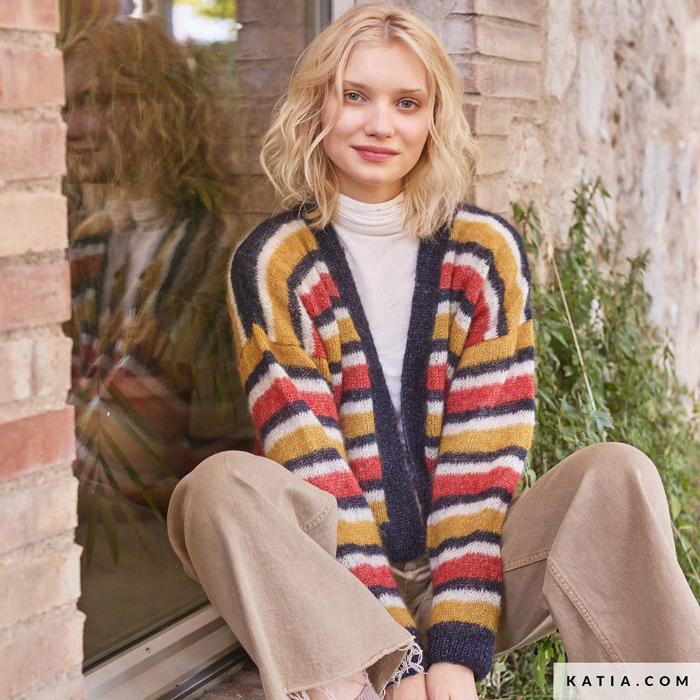 Patroon breien haken dames jas herfst winter katia — gemaakt met Katia Silky Mohair