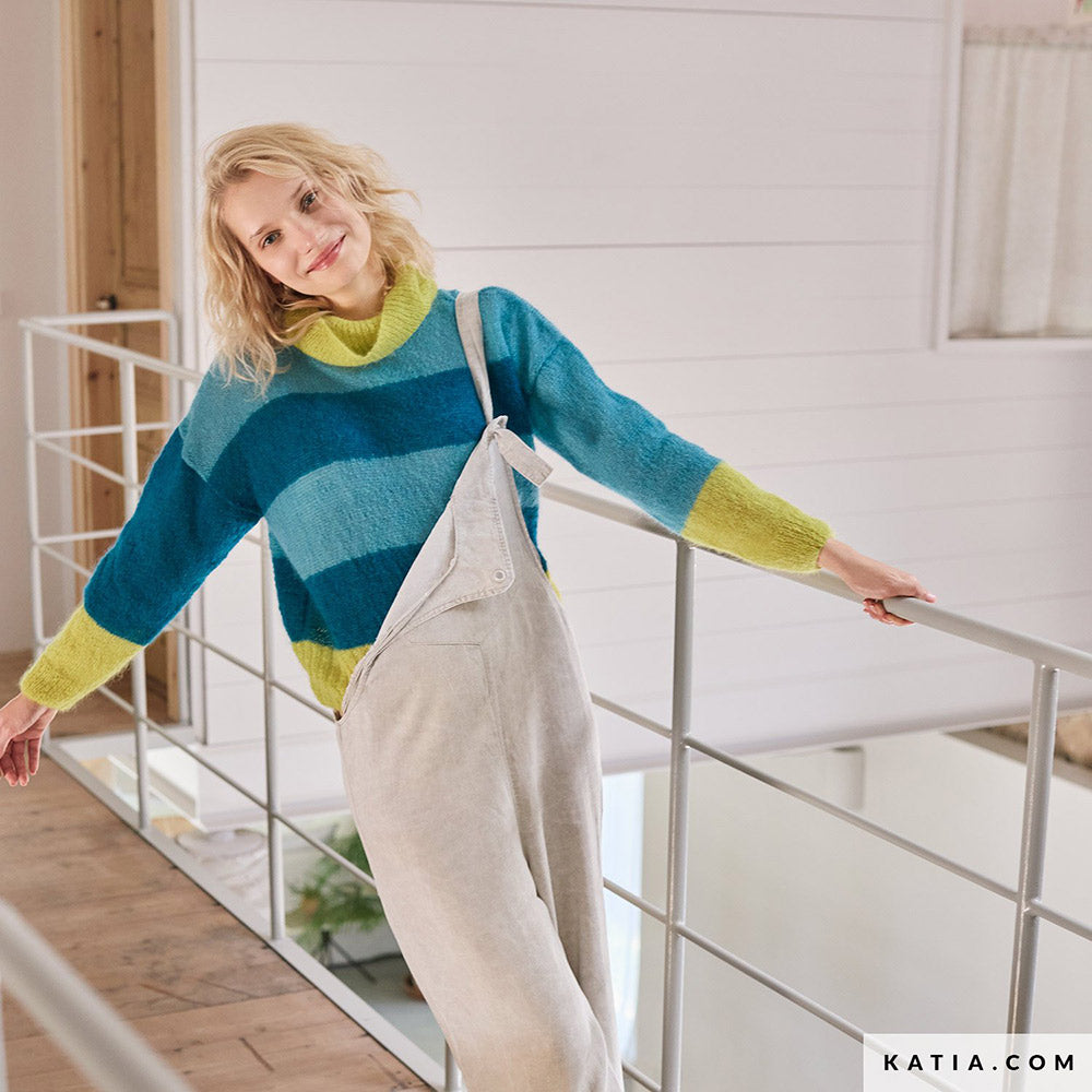Patroon breien haken dames trui herfst winter katia — gemaakt met Katia Silky Mohair (21)